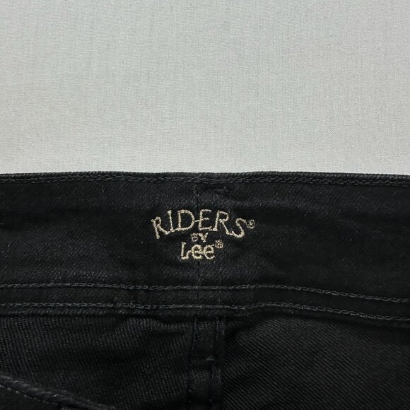 Riders by Lee Mid-Rise Bootcut Jeans Women 12 Long Stretch Denim Zip Fly Black - Picture 10 of 12